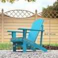 thumbnail image 3 of Outsunny Classic Adirondack Chair with Cup Holder for Backyard Turquoise, 3 of 9