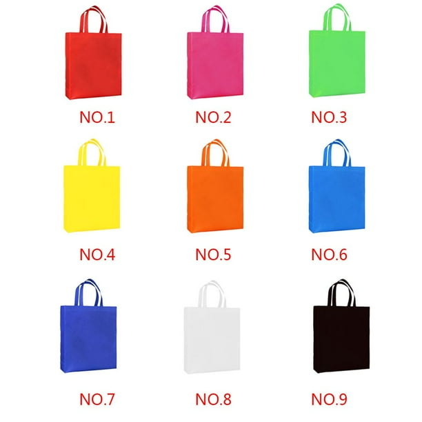 Youkk Reusable Non Woven Shopping Bag Solid Color Foldable Grocery Convenient Tote Eco Friendly Storage Handbag Red 38 30 10cm