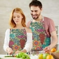 thumbnail image 3 of Pioneer Flower Floral Print Pattern Apron-Garden Aprons for Women with Pockets-Cotton Linen Waterproof Kitchen Cooking Gardening Aprons Adjustable for Kitchen,Cooking,BBQ and Salon 33x27 Inch, 3 of 7