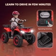 thumbnail image 3 of VIBESPARK 24V Ride on ATV for Kids Ages 3-6, 200W Four Wheeler Quad with 3.2 mph Max Speed, Colorful LED Lights, Music, 2 Storage Spaces, Ride On Toys for Boys Girls, Red, 3 of 7