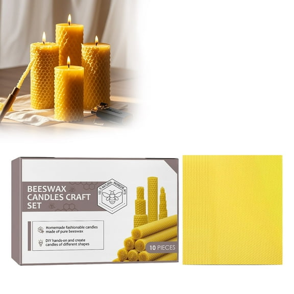 Mozhitti 10PCS Beeswax Candles Taper Handmade Candle Candle Beeswax Candles