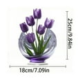 thumbnail image 3 of Eespoir Purple Tulips Acrylic Desktop Decoration, Artificial Tulip Flower Ornament, Spring Tabletop Decor For Office, Home, Gift For Her, Elegant, No Water, 3 of 7