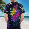thumbnail image 6 of High Quality Hawaiian Shirts for Men Short Sleeve Aloha Beach Shirt Floral Summer Casual Button Down Shirts Blouses EC2FQS, 6 of 7