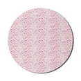 thumbnail image 1 of Spring Mouse Pad for Computers, Doodle Silhouette Flowers Romantic Flourishing Pattern, Round Non-Slip Thick Rubber Modern Gaming Mousepad, 8" Round, Pink Ivory, by Ambesonne, 1 of 2