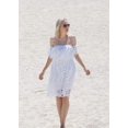 thumbnail image 5 of Mini vestido elegante holgado de manga corta con encaje floral vintage y hombros descubiertos para mujer Adepaton WRMH-229-15, 5 of 5