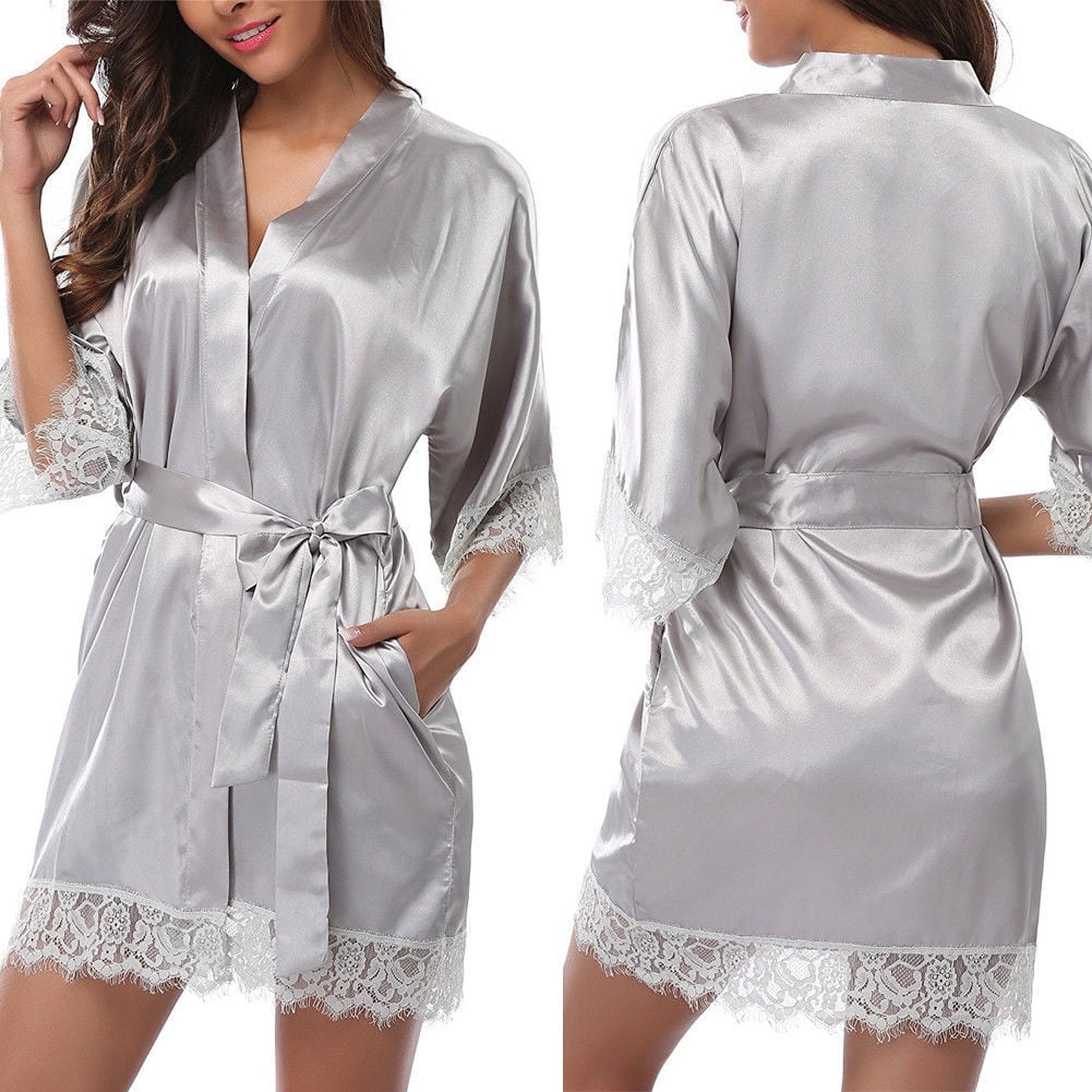 Women's Night Robes Lace Smooth RobesBridesmaid Bridal Party Satin