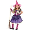 3PC. Childrens Black Cat Witch Costume Dress with Tail, Gloves, Hat