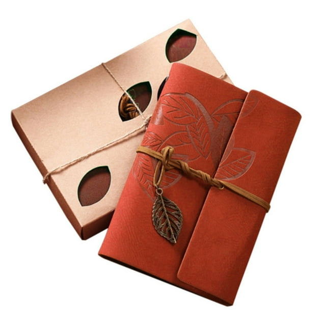 Libreta genérica con diseño de página en blanco, encuadernada en cuero, de hojas sueltas, portátil, de viaje, de registro comercial