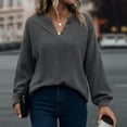 thumbnail image 2 of Womens Long Sleeve Sweaters Knit Button Shirt Lightweight Dressy Casual Basic Pullover Tops Fall Fashion, 2 of 8