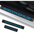 thumbnail image 1 of GHSDFBB 4Pcs Santa Cruz Door Sill Protector Reflective 4D Carbon Fiber Sticker Decoration Door Entry Guard Door Sill Scuff Plate Stickers Accessories Compatible with Hyundai Santa Cruz (Blue), 1 of 6