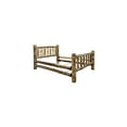 thumbnail image 5 of HomeStock Modern Motifs Queen Spindle Style Log Bed with Rustic Laser Engraved Bear Design and Mortise and Tenon Joinery, Stained, Lacquered Wood, 94"L x 66"W x 47"H, 5 of 5