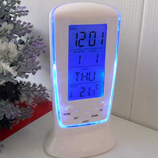 Travelwant Digital Clock LCD Display Five Buttons ABS LED Digital Alarm