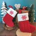 thumbnail image 4 of Medias navideñas con letras, nuevas decoraciones tejidas para el árbol de Navidad, colgantes para el hogar, regalo de Navidad, calcetines navideños con alfabeto de copos de nieve, 4 of 5