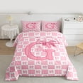 thumbnail image 2 of jejeloiu Bowknot Personalized Gifts Queen Comforter Set,First Letter G Bedding Comforter Set For Bows Lover Reversible 3pcs, 2 of 8