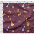 thumbnail image 2 of Soimoi Musical Instruments Print,Cotton Cambric, Quilting Fabric Sold by The Yard 42 Inch Wide, Medium Weight Cotton Fabric, SewingSupplies,Wine, 2 of 5