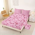 thumbnail image 2 of Homewish Pink Dog Paw Bone Bed Sheets,Pet Lover Full Size Sheets,4-Piece,1 Flat Sheet, 1 Fitted Sheet and 2 Pillowcases, 2 of 6
