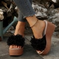thumbnail image 6 of Women's Floral Wedge Slide Sandals Thick Platform Heel Casual Summer Beach Mules for Women Comfortable Slip On Shoes with 3D Flower Decor, 6 of 10