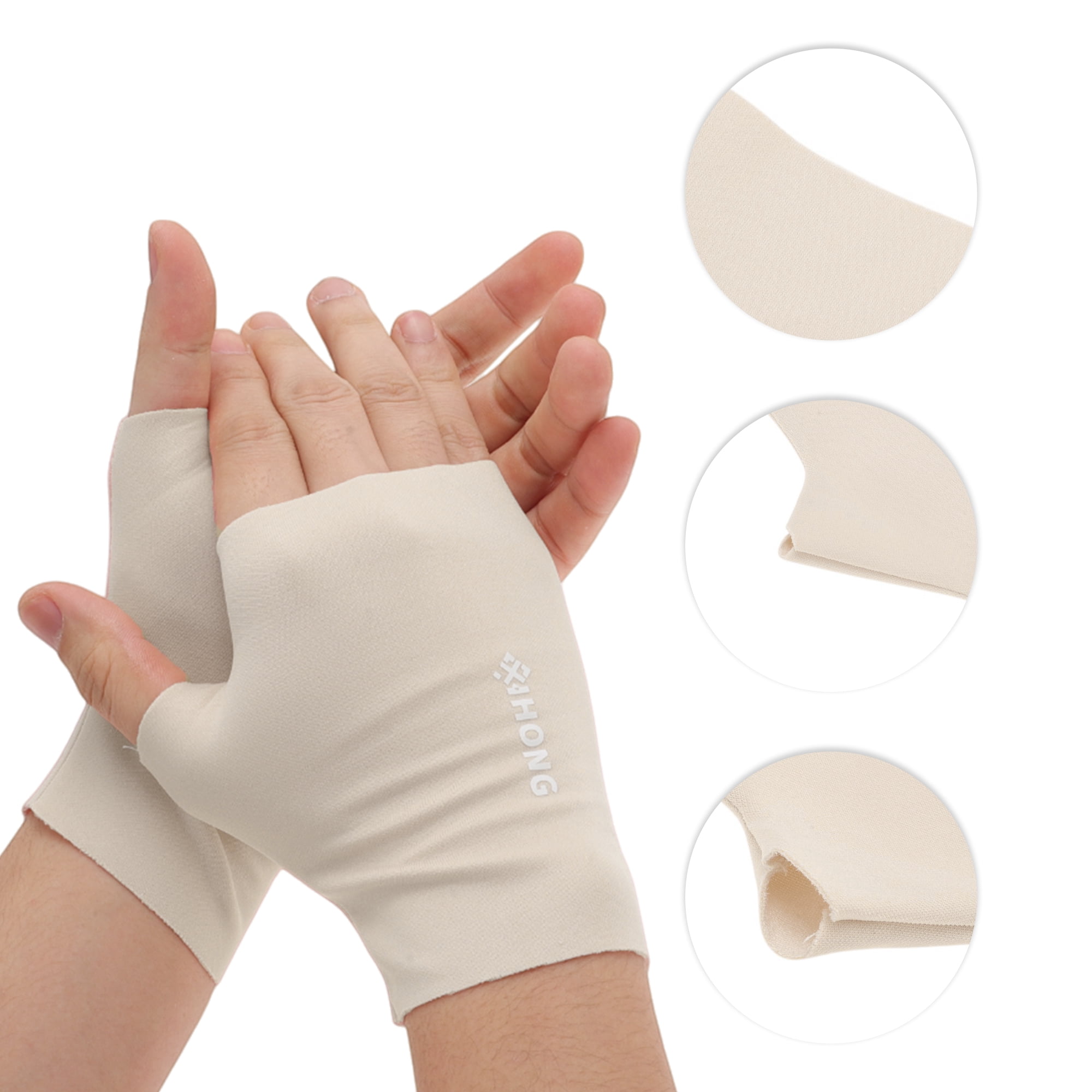 Unique Bargains Elegant Ice-sensing Manicure Gloves 1 Pair Light Gray