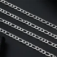thumbnail image 4 of FEEL STYLE 5mm Figaro NK Chain Neckalce For Men Women Hip Hop Silver Color 316L Stainless Steel Hip Hop Jewelry 20", 4 of 7