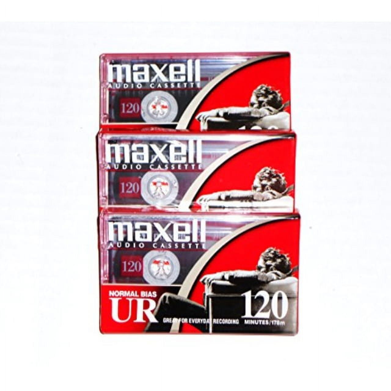 Maxell, Audio Cassette Tape, UR-120, 120 Minutes, 2 Count