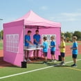 thumbnail image 4 of Costway 10 x 10 FT Pop up Canopy Tent with Sidewalls & Awning, Wheeled Bag, Sandbags, Stake Pink, 4 of 10
