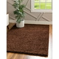 thumbnail image 2 of Unique Loom Solo Solid Shag Collection Area Modern Plush Rug Lush & Soft, 3' 3 x 5' 3 Rectangular, Chocolate Brown, 2 of 10