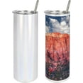 thumbnail image 4 of Zion National Park 20 Oz Skinny Tumbler, Panoramic Picture of Rocky Canyon at Sunset, Leak-Proof Straw Lid and Brush Vacuum Insulated for Outdoor Use, Coral Sky Blue, 4 of 6