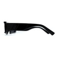 thumbnail image 4 of Womens Mod Flat Top Narrow Shield Exposed Side Lens Sunglasses All Black, 4 of 4