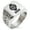 Silver, variant on Stainless Steel Mikumo Samurai Crest Geometric Pattern Biker Style Polished Ring