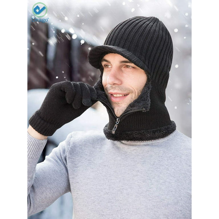 WALK FISH Winter Hat Fleece Balaclava Neck Warmer Thermal Head Men