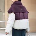 thumbnail image 7 of Fashion Winter Warm Coats for Womens Hooded Plus Size Short Down Jacket With Double Pockets Long Sleeves Without A Hat And A Flip Collar Casual Outwear, 7 of 7