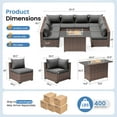 thumbnail image 5 of ELPOSUN Patio Furniture Set, Outdoor Patio Furniture Wicker Sectional Furniture Couch Set, 9 Pieces Outdoor Sectional Sofa with Fire Pit Table, Outdoor Patio Set for Outdoor Furniture (Grey), 5 of 7