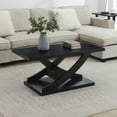 thumbnail image 4 of Convenience Concepts Newport Criss-Cross Coffee Table in Black Wood Finish, 4 of 6