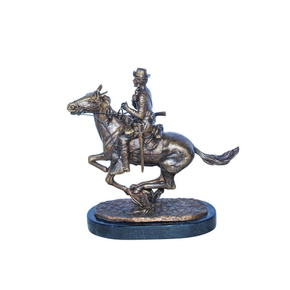 Nifao Trooper of the Plains Bronze Statue, A Remington Replica – Home Decor Sculpture, 10"L x 5"W x 13"H
