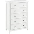 thumbnail image 3 of 5 Drawer Dresser, 44 inch Tall Farmhouse Dresser Nightstand Chest of Drawer, Wooden Storage Cabinet Storage Chest of Drawers for Living Room, Hallway, Entryway (White, 5 Drawer), 3 of 18
