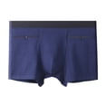 thumbnail image 2 of zeranth Men Seamless Underwear High Waist Patchwork Color Boxer Briefs Zipper Double Pockets U-convex Underpants, 2 of 7