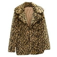 thumbnail image 1 of Women Solid Color Coat Fluffy Jacket Button Down Overcoat Warm Winter Overcoat Long Sleeve Cardigan Windproof Outer Coat, 1 of 4