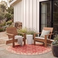 thumbnail image 3 of SAFAVIEH Courtyard Austin Geometric Indoor/Outdoor Area Rug, 7'10" x 7'10" Round, Red/Cream, 3 of 14