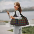 thumbnail image 6 of Bingfone Rainbow Houndstooth Print Travel Duffel Tote Bag,Waterproof Shoulder Weekender Bag For Women and Men Swim Sports Travel Gym Bag，Foldable and expandable bag Lightweight, 6 of 7