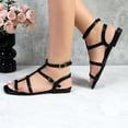 thumbnail image 3 of Women’s Lace-Up Flat Sandals Open Toe Strappy Sandals Summer Slingback Slides for Casual Outfits and Travel, 3 of 7