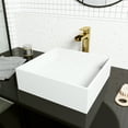 thumbnail image 6 of VIGO Bryant Modern White Matte Stone 15 in. L x 15 in. W x 5 in. H Square Vessel Bathroom Sink, 6 of 9