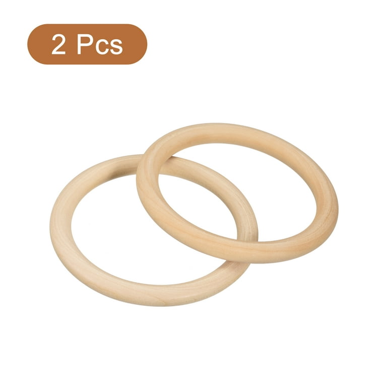 SUTENG 64 PCS 6 Sizes Natural Wood Rings, Smooth Unfinished Wood