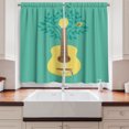 thumbnail image 2 of Ambesonne Guitar Kitchen Curtains, Nature Instrument Bird, 55"x39", Seafoam Mustard, 2 of 3