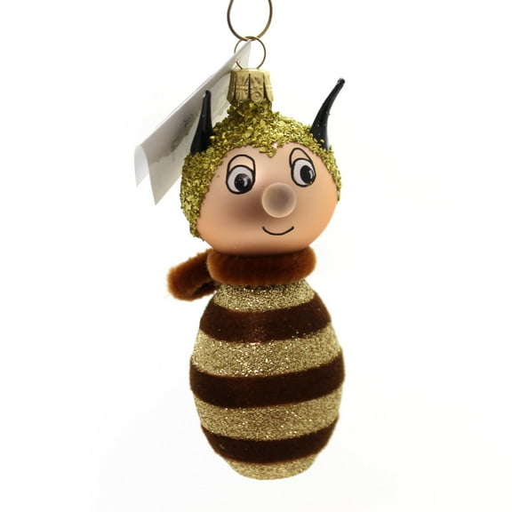 Golden Bell Collection Bumble Bee Glass Bug Sting Ornament Nv846 Gold