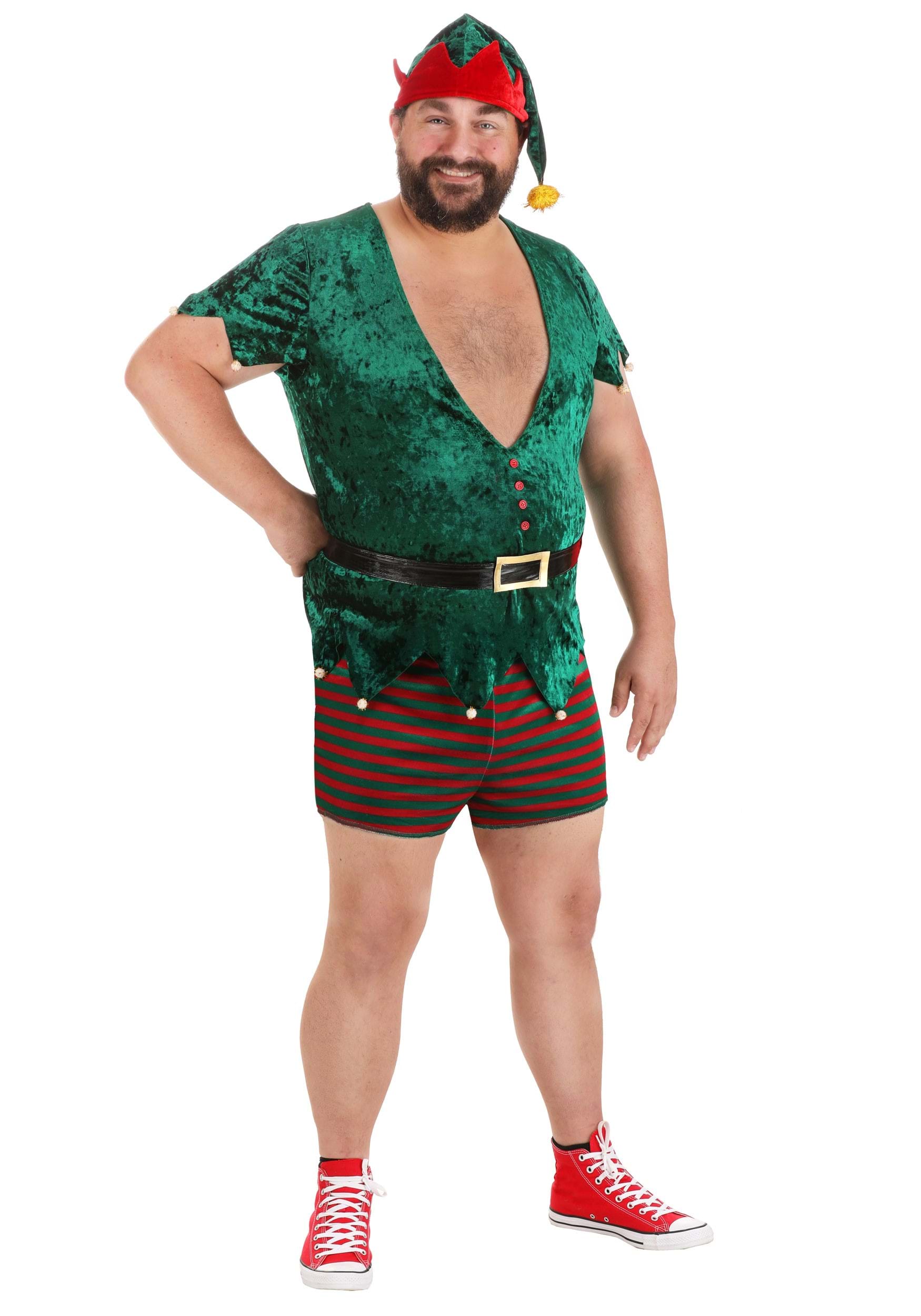 Déguisement Elfe De Noël Homme - Taille Unique Adulte - Tunique, Pantalon Et Chapeau Avec Clochette - Pour Fêtes Et Spectacles