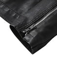 thumbnail image 7 of YOIAVAIOY Mens PU Leather Jacket Zip Up Stand Collar Jackets Lightweight Causal Moto Biker Coats, 7 of 7