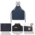 thumbnail image 4 of Chef's Apron with large pocket cotton canvas cross back Heavy Duty adjustable work apron, 4 of 5