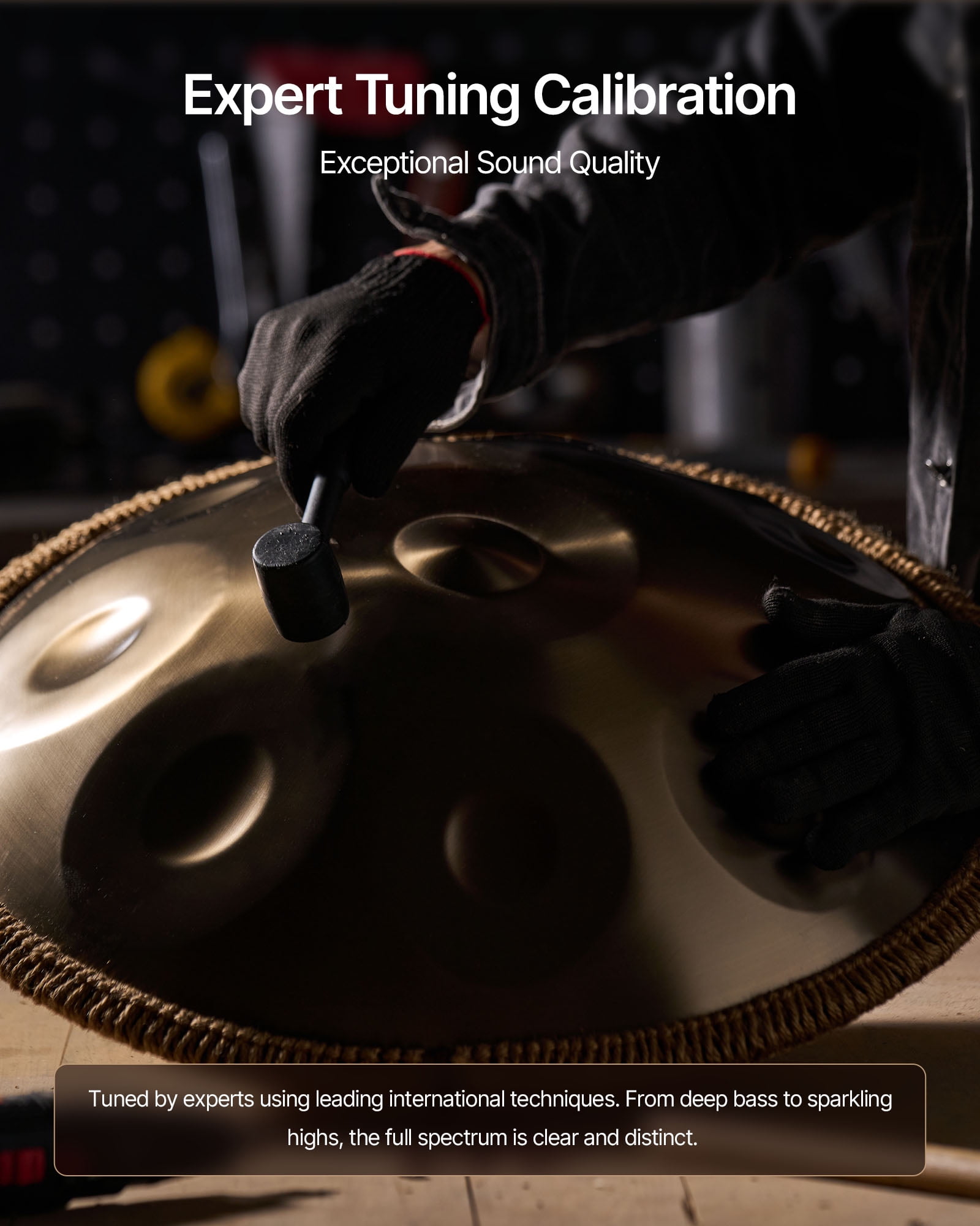 VEVOR Handpan Drum, 22 in 9 Notes Steel Hand Drum, 432Hz D Minor Musical Drums with Woven Edge Guard, 2 Mallets & Carrying Case, Fade-Resistant Percussion Instrument for Professional Performance