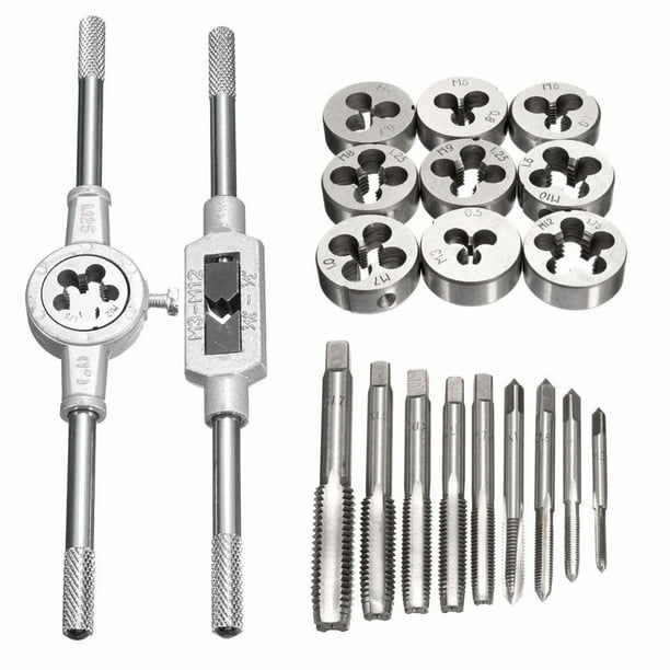 EastVita 20Pcs Metric Hand Tap Die Set M3 m12 Alloy Steel Screw