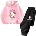 thumbnail image 2 of 2024 Lindo Anime Hello Kitty Niños Niñas Sudadera con capucha Traje con capucha Sudadera con capucha Moda Niños Estudiantes Adolescentes Casual Superior Casual De 3 A 14 Años Al Aire Libre, 2 of 5